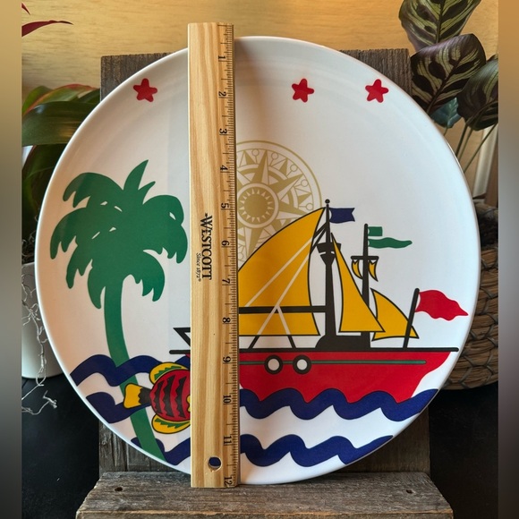 VINTAGE Taipro Melamine Sailboat Ocean Platter Plate - Picture 2 of 6